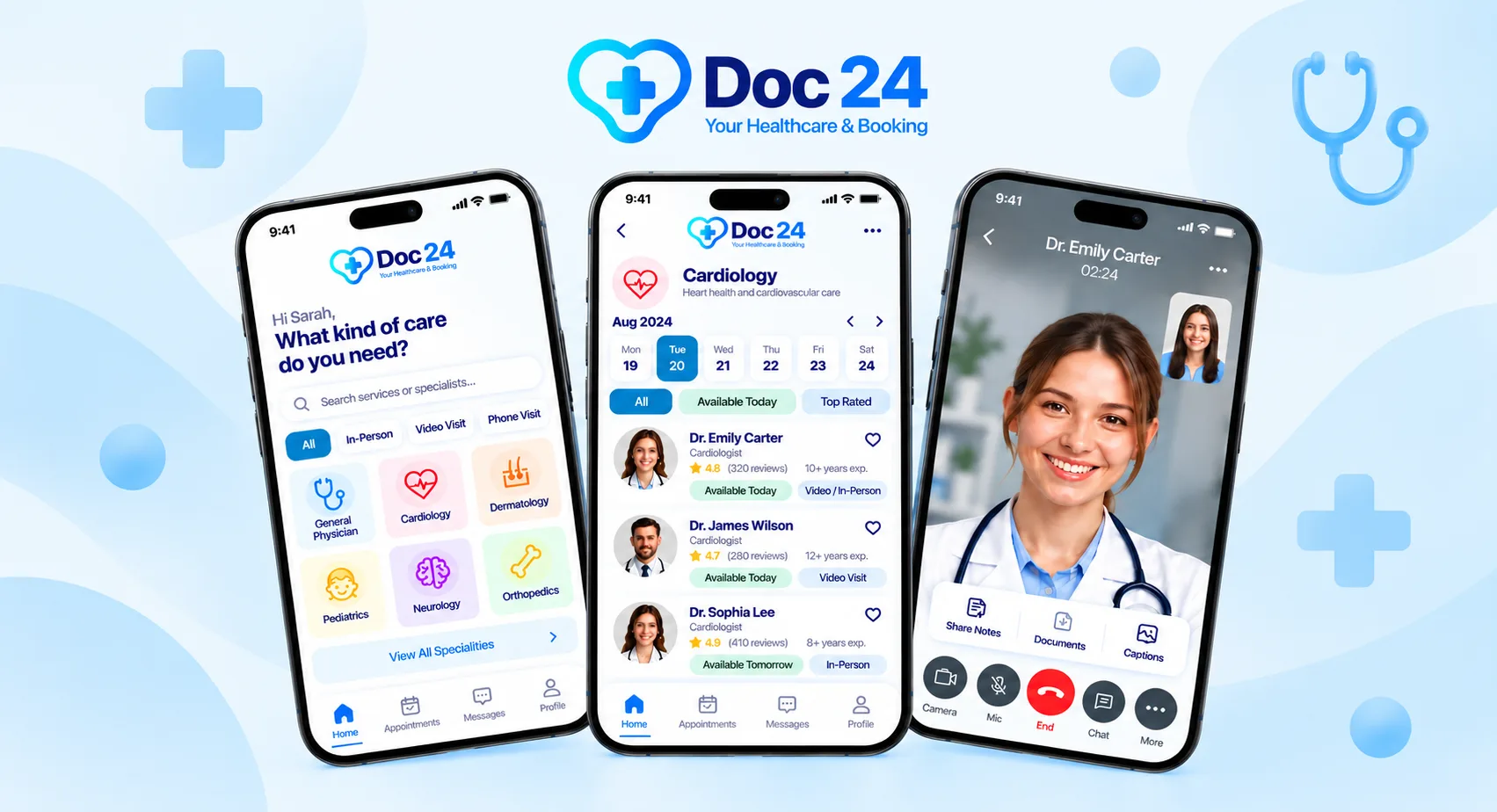 Doc24 telehealth platform for patients, providers, and care coordinators